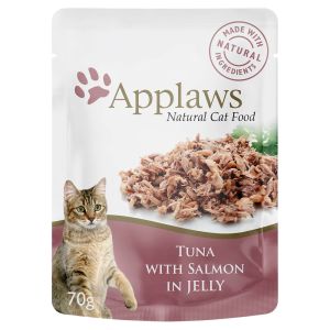 Applaws Adult Cat Food  (Tuna with Salmon) in Jelly 16 x 70g Pouches