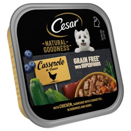 Cesar Natural Goodness Adult Wet Dog Food Trays Chicken Casserole