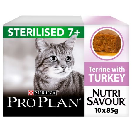 Purina Pro Plan NutriSavour Sterilised 7+ Adult Cat Wet Food (Turkey)